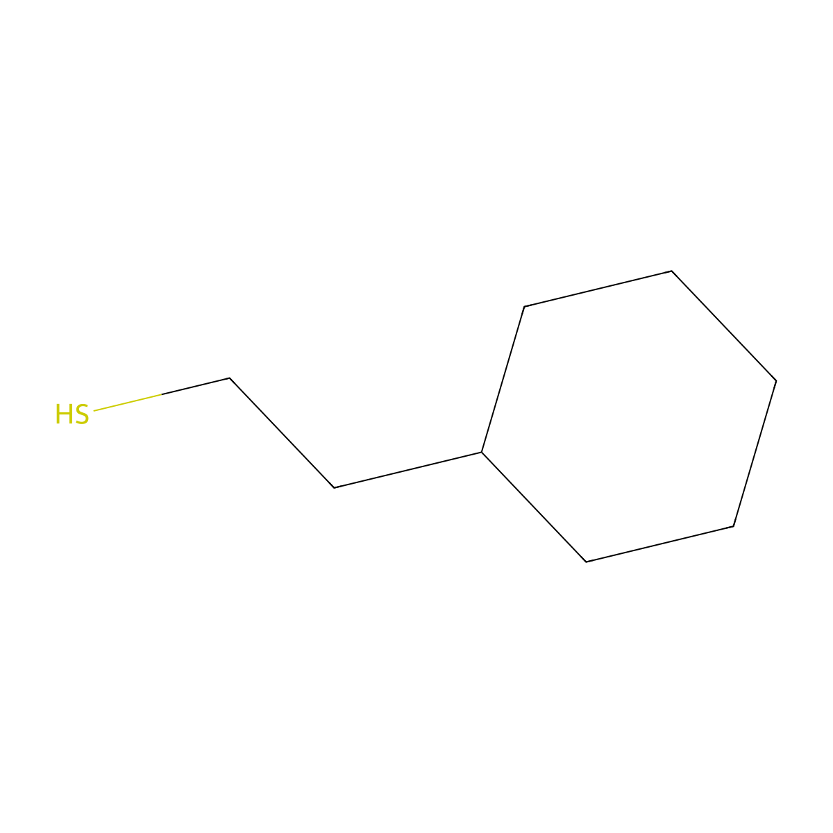 2-Cyclohexylethane-1-thiol molecular structure, CAS 4379-01-5