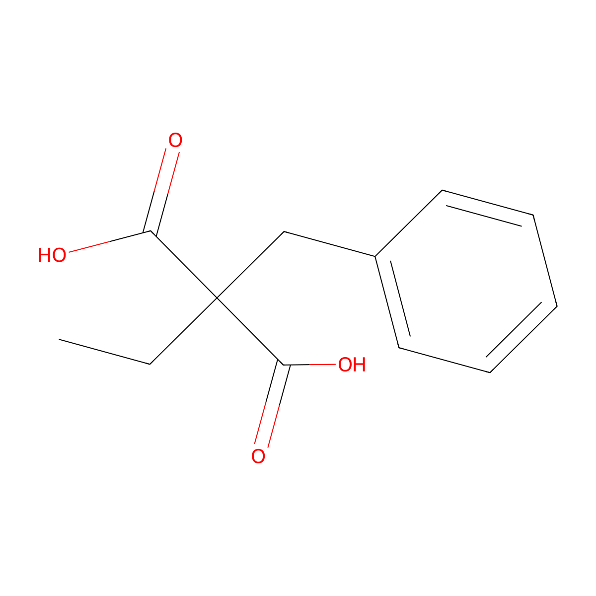 2-Benzyl-2-ethylpropanedioic acid molecular structure, CAS 4379-25-3