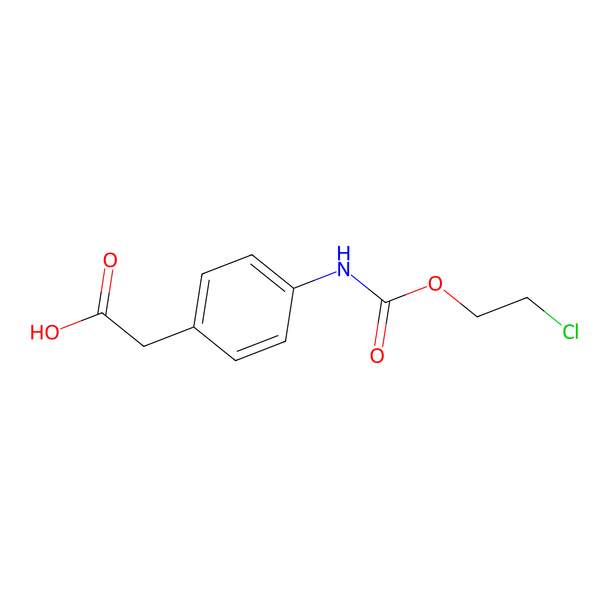 2-(4-{[(2-Chloroethoxy)carbonyl]amino}phenyl)acetic acid molecular structure, CAS 437982-64-4