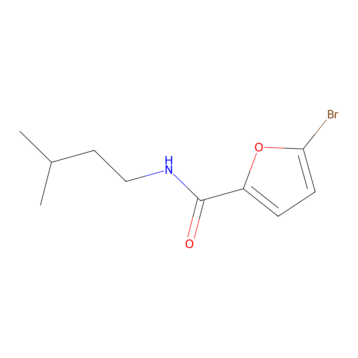 5-bromo-N-(3-methylbutyl)furan-2-carboxamide molecular structure, CAS 437988-35-7