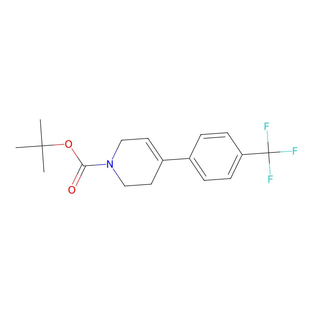 tert-butyl 4-(4-(trifluoromethyl)phenyl)-5,6-dihydropyridine-1(2H)-carboxylate molecular structure, CAS 437998-30-6