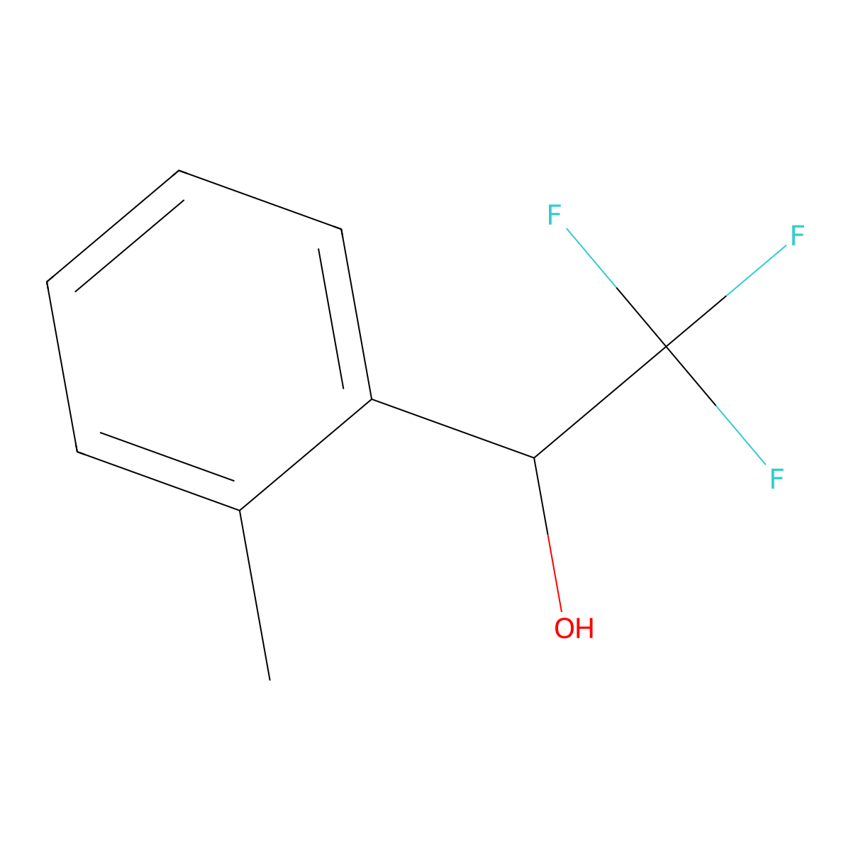 2,2,2-Trifluoro-1-(2-methylphenyl)ethan-1-ol molecular structure, CAS 438-24-4