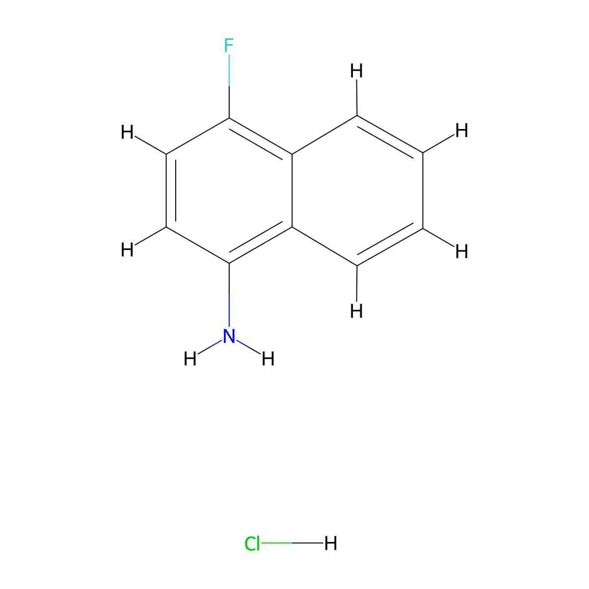 1-Amino-4-fluoronaphthalene Hydrochloride molecular structure, CAS 438-26-6