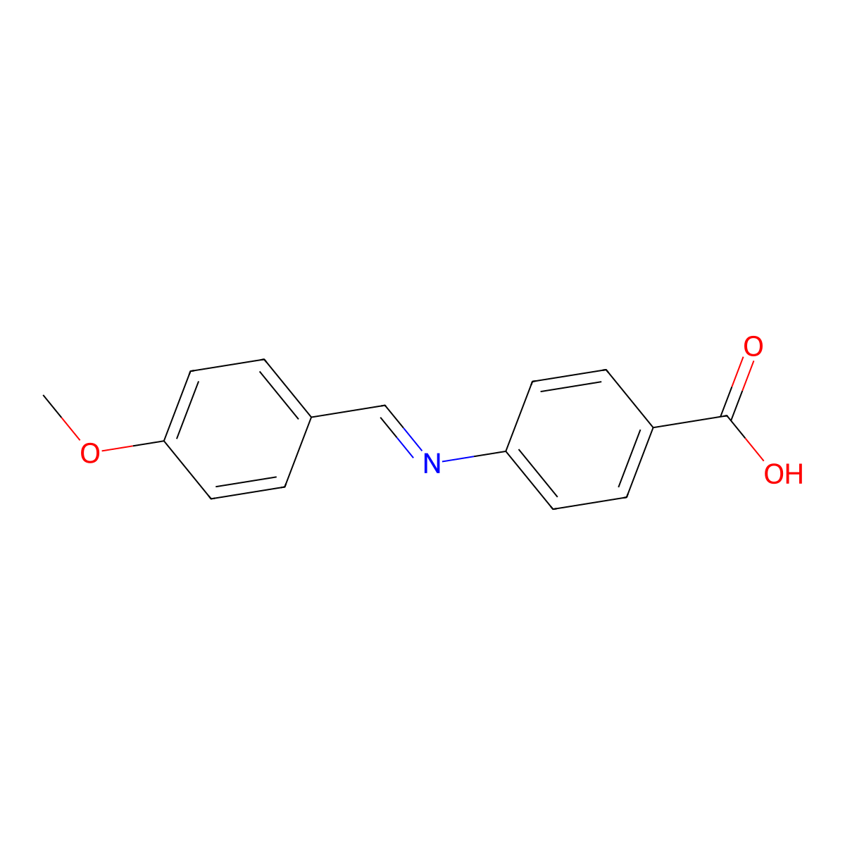 4-(4-Methoxybenzylideneamino)benzoic acid molecular structure, CAS 4380-38-5