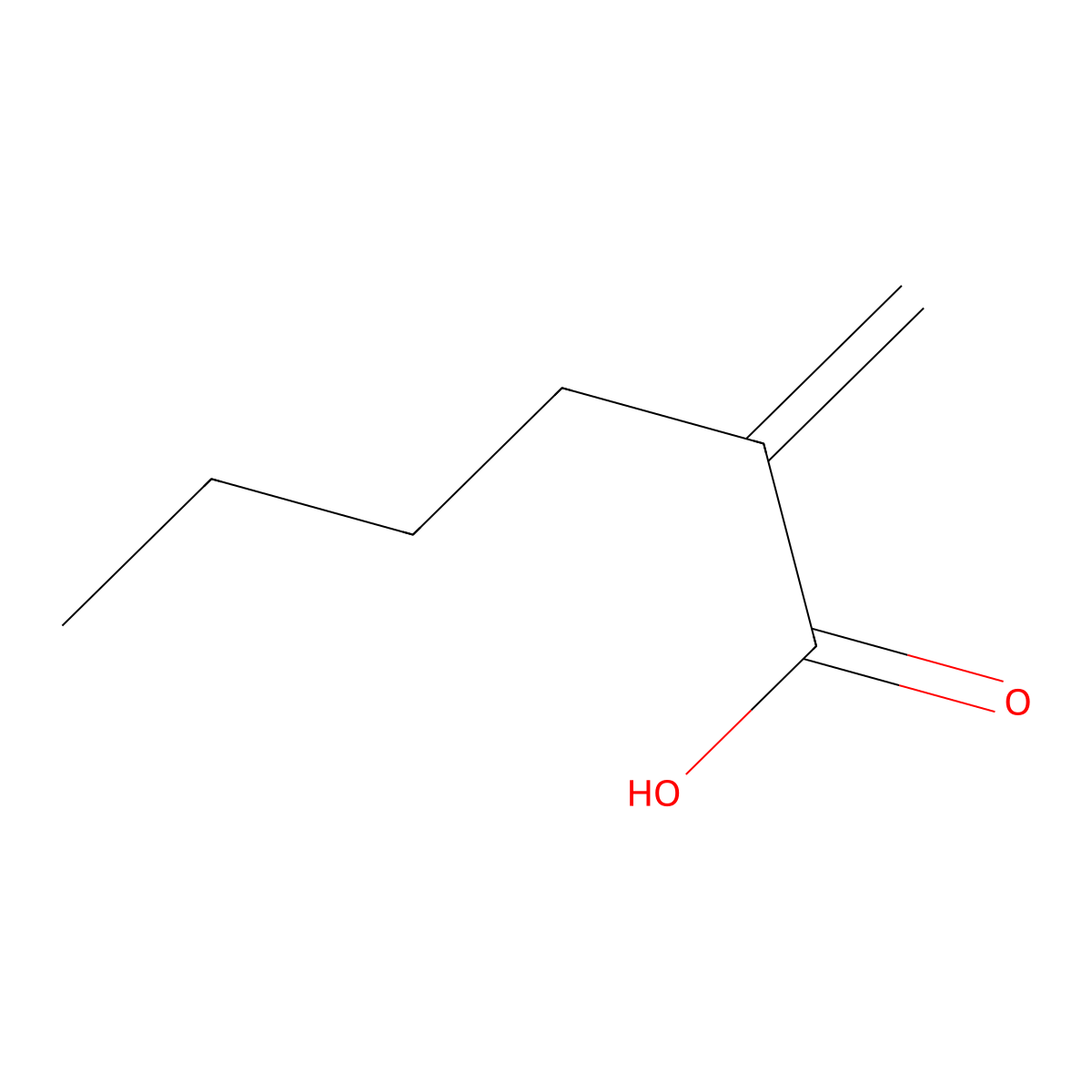 2-Butyl acrylic acid molecular structure, CAS 4380-88-5