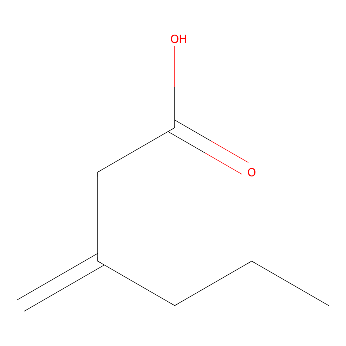 3-Methylidenehexanoic acid molecular structure, CAS 4380-89-6