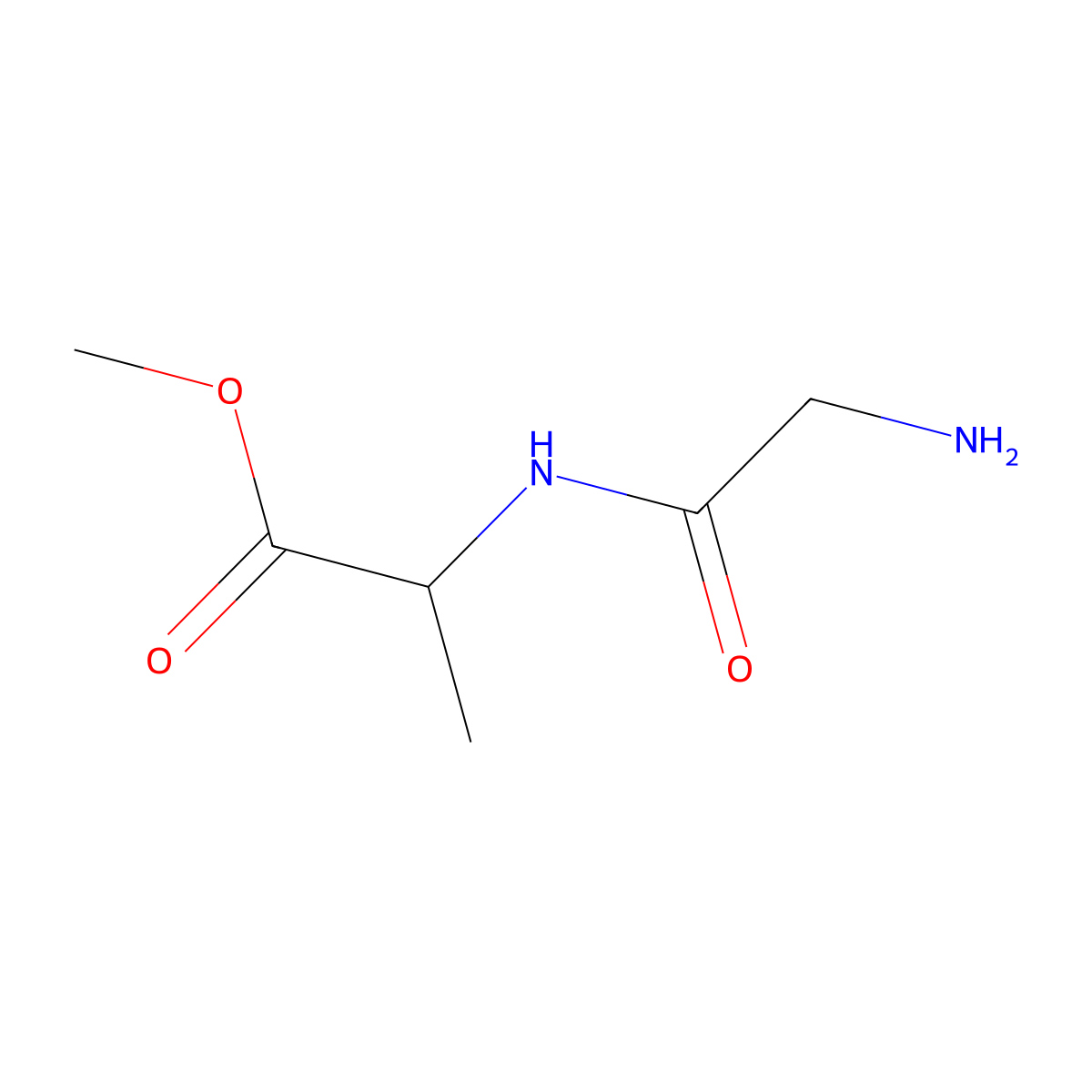 Methyl 2-(2-aminoacetamido)propanoate molecular structure, CAS 438002-25-6