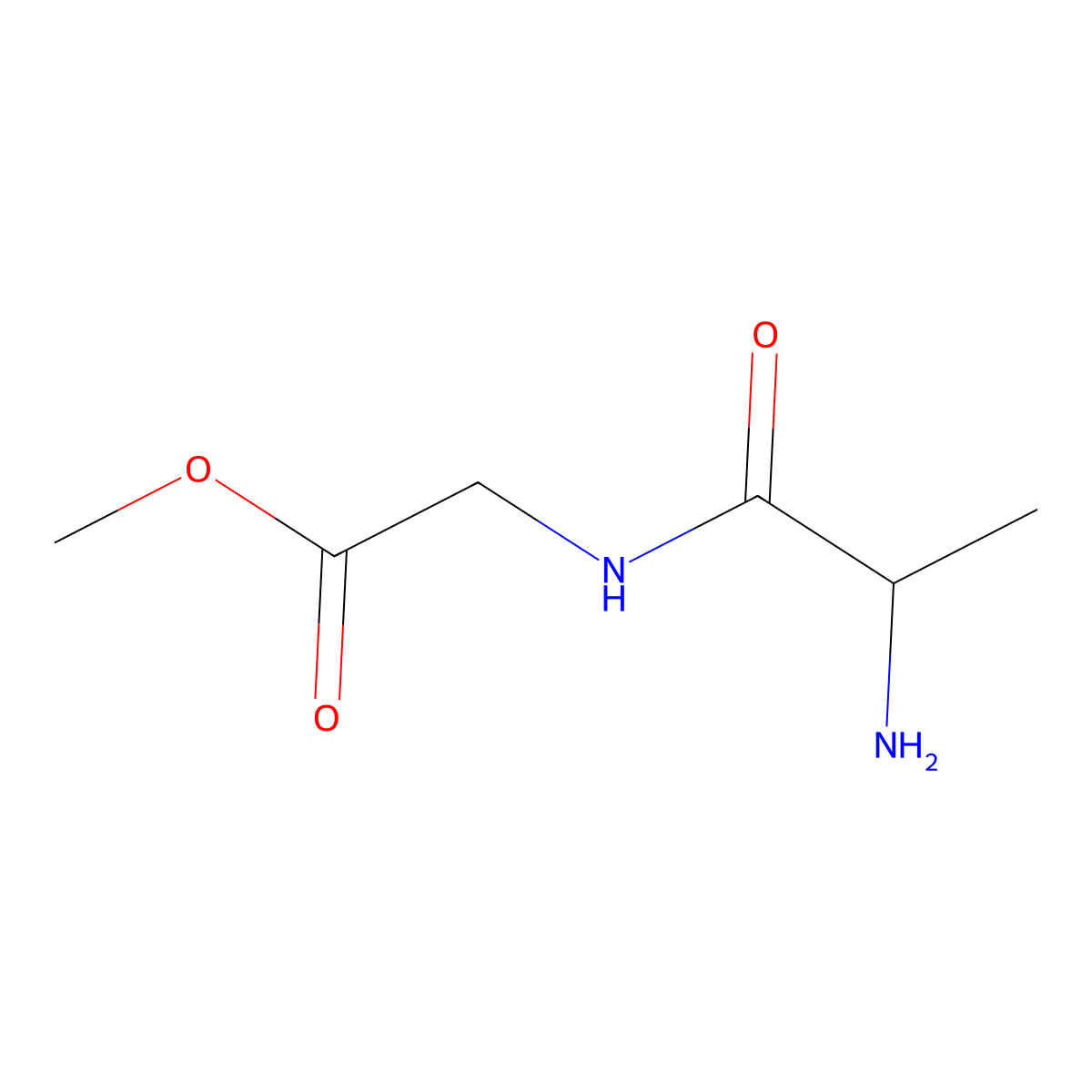 Methyl 2-(2-aminopropanoylamino)acetate molecular structure, CAS 438002-26-7