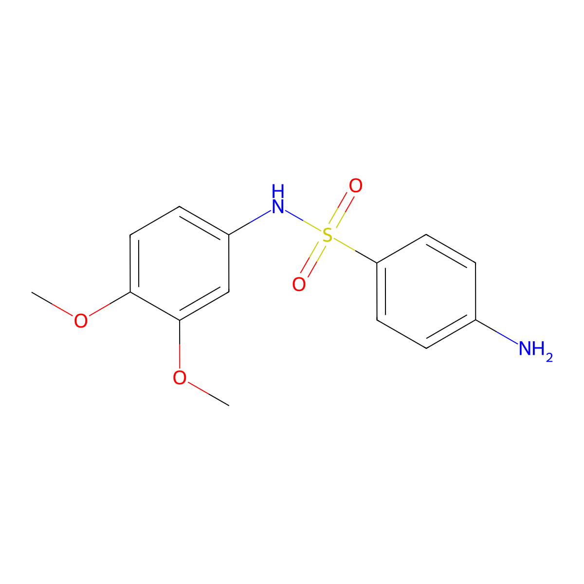 4-amino-N-(3,4-dimethoxyphenyl)benzene-1-sulfonamide molecular structure, CAS 438003-24-8