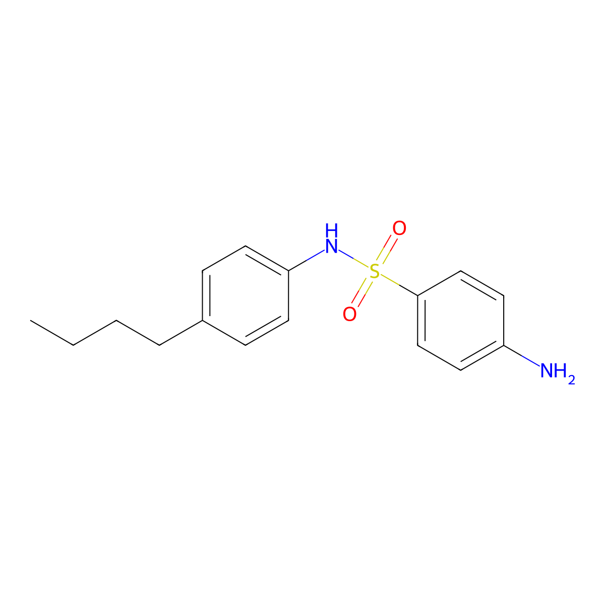 4-amino-N-(4-butylphenyl)benzene-1-sulfonamide molecular structure, CAS 438003-27-1