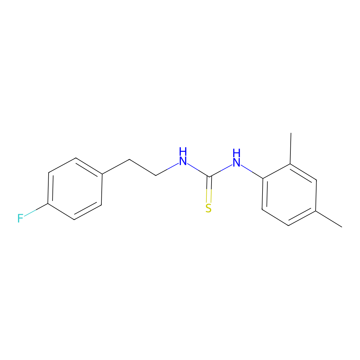 1-(2,4-Dimethylphenyl)-3-[2-(4-fluorophenyl)ethyl]thiourea molecular structure, CAS 438008-67-4