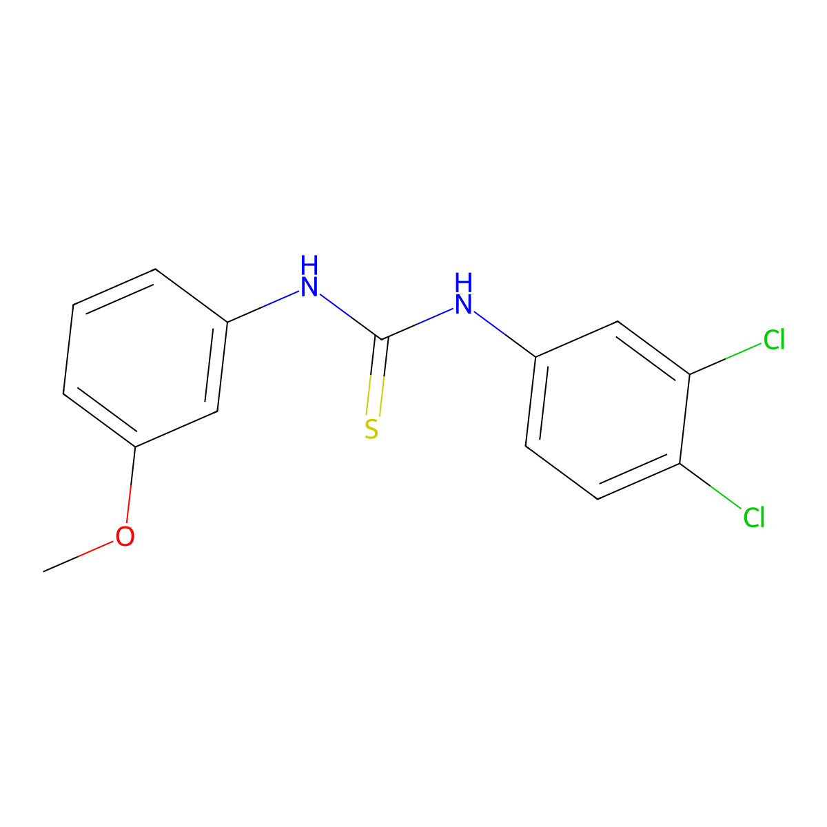 1-(3,4-Dichlorophenyl)-3-(3-methoxyphenyl)thiourea molecular structure, CAS 438013-21-9