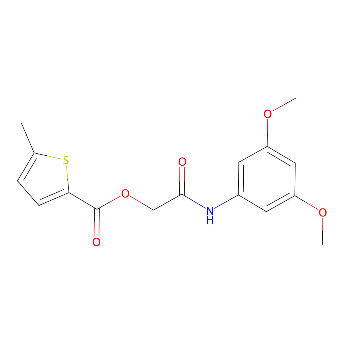 [(3,5-Dimethoxyphenyl)carbamoyl]methyl 5-methylthiophene-2-carboxylate molecular structure, CAS 438014-02-9