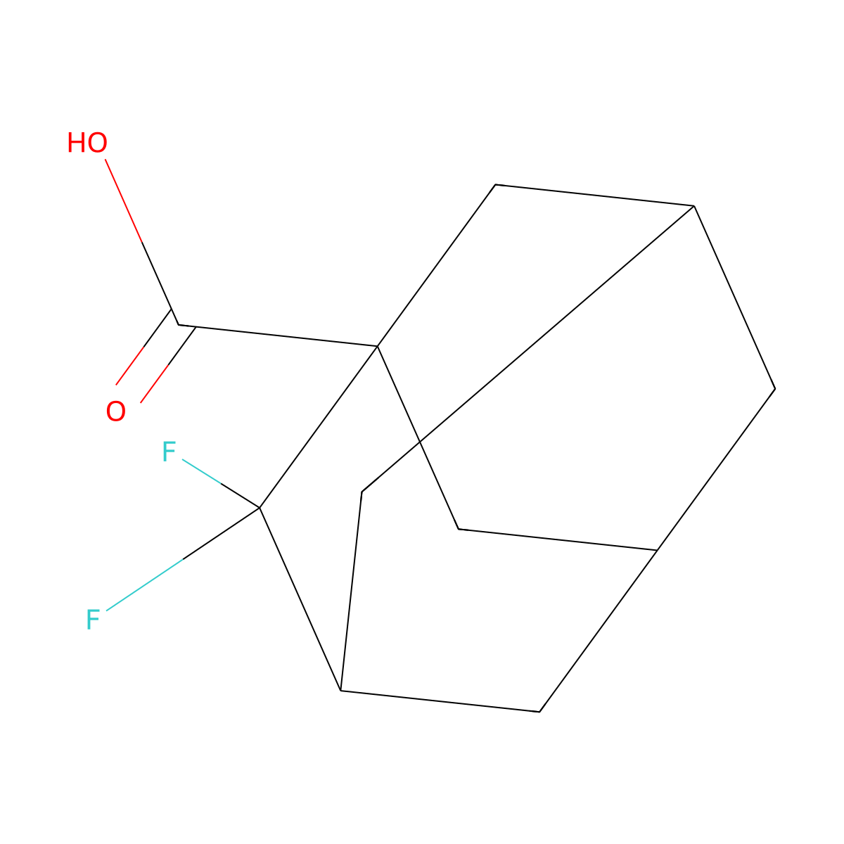 2,2-difluoroadamantane-1-carboxylic Acid molecular structure, CAS 438017-39-1