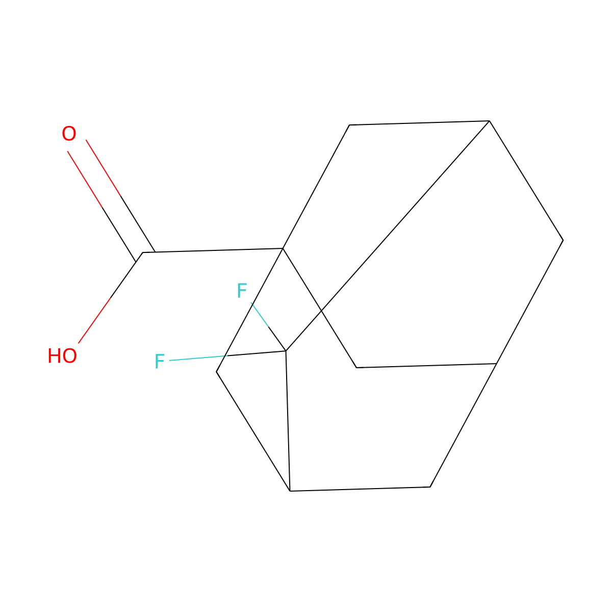 4,4-Difluoroadamantane-1-carboxylic acid molecular structure, CAS 438017-43-7