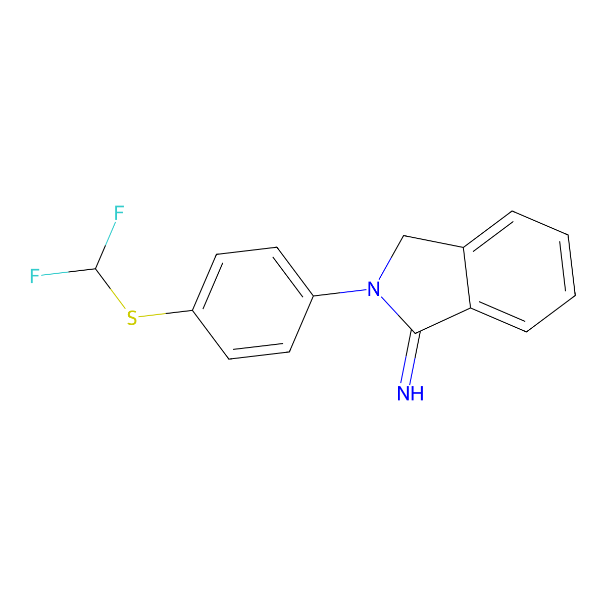 2-{4-[(difluoromethyl)sulfanyl]phenyl}-2,3-dihydro-1H-isoindol-1-imine molecular structure, CAS 438017-62-0