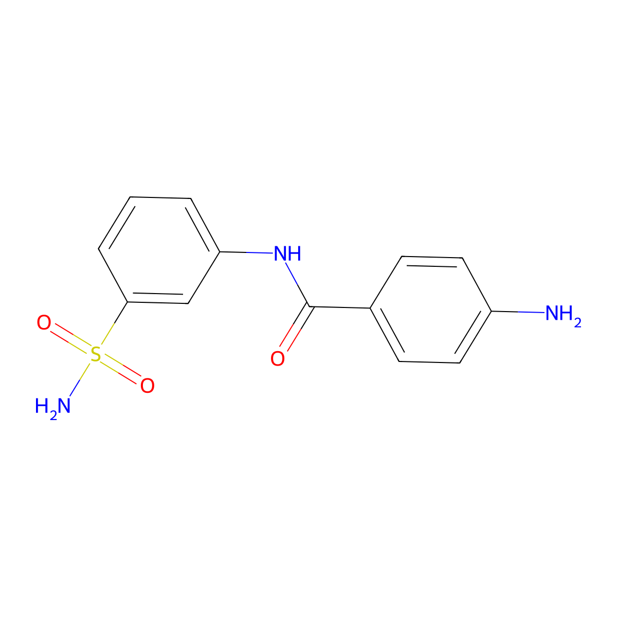 4-amino-N-(3-sulfamoylphenyl)benzamide molecular structure, CAS 438017-97-1