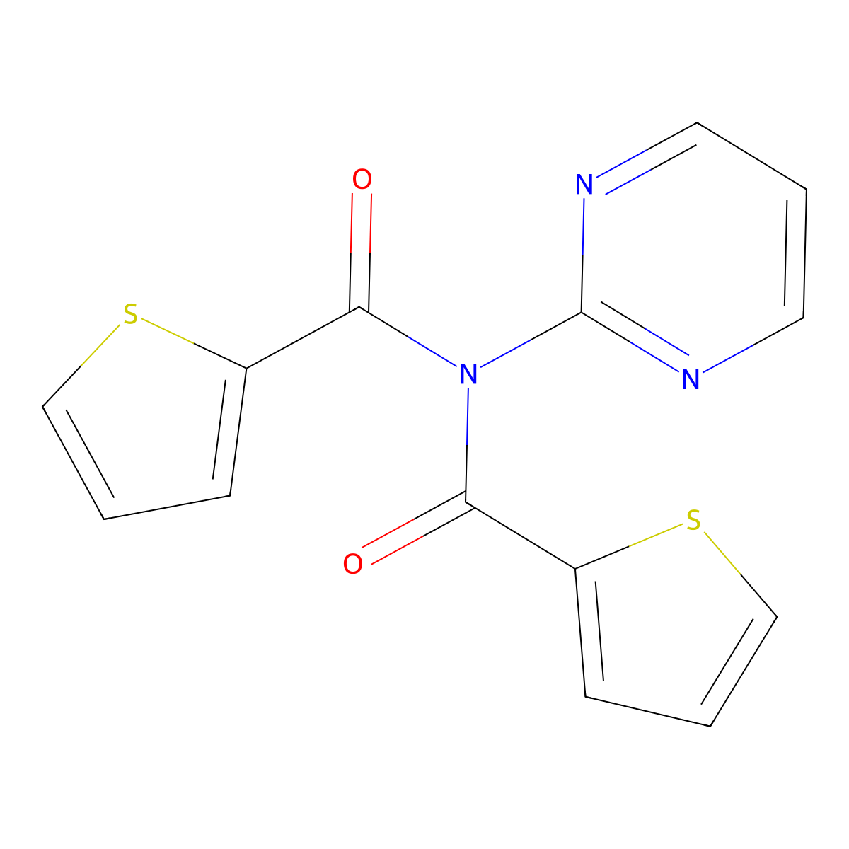 N-(Pyrimidin-2-YL)-N-(thiophene-2-carbonyl)thiophene-2-carboxamide molecular structure, CAS 438018-70-3