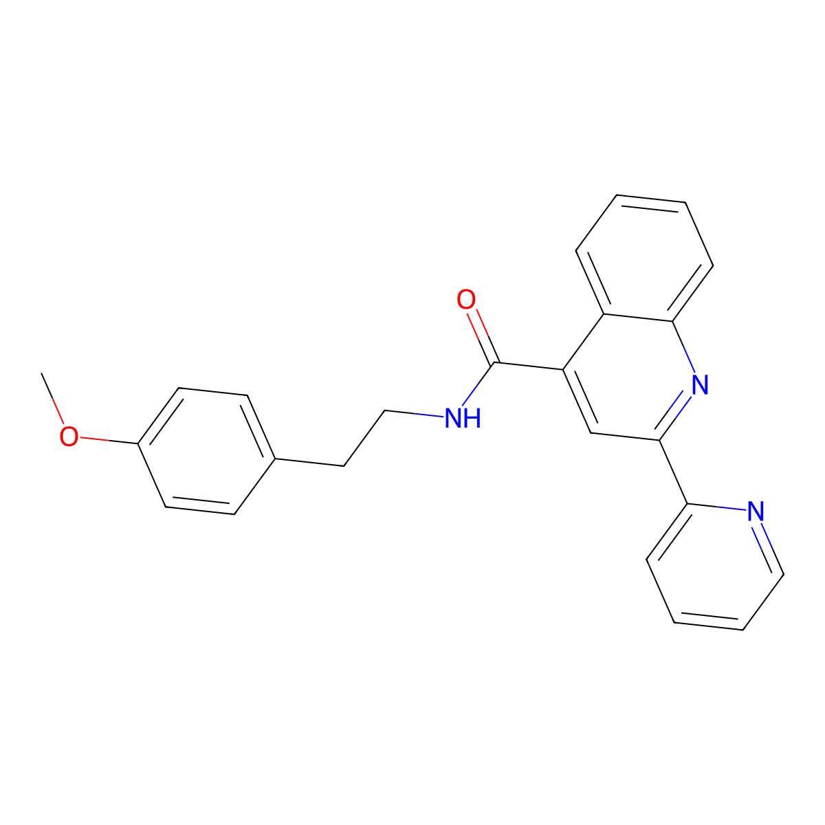 N-[2-(4-methoxyphenyl)ethyl]-2-(pyridin-2-yl)quinoline-4-carboxamide molecular structure, CAS 438018-75-8