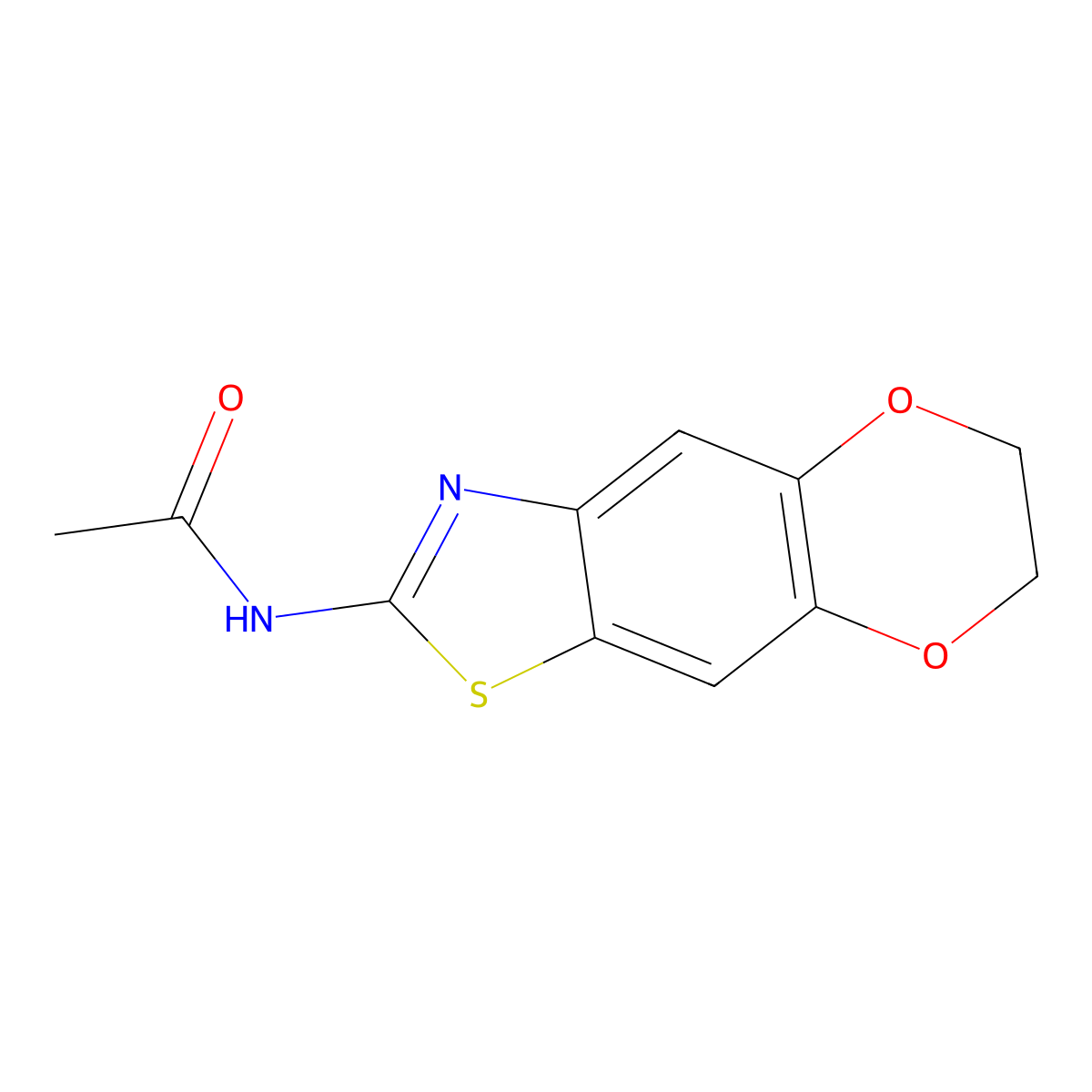 N-(6,7-dihydro-[1,4]dioxino[2,3-f][1,3]benzothiazol-2-yl)acetamide molecular structure, CAS 438019-29-5