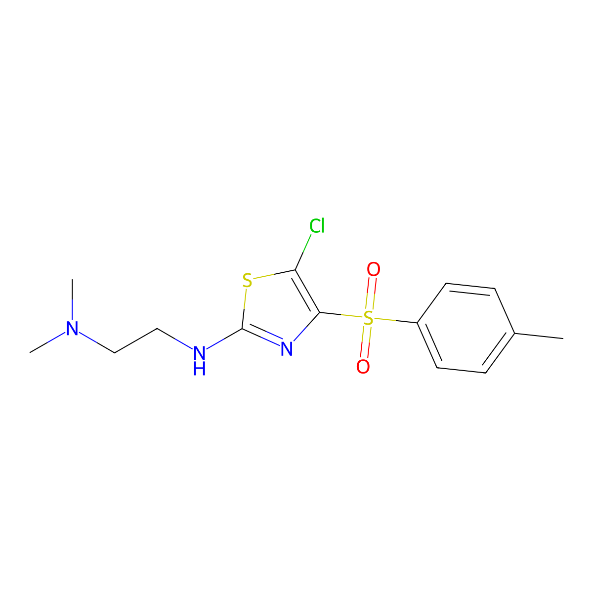 N'-{5-chloro-4-[(4-methylphenyl)sulfonyl]-1,3-thiazol-2-yl}-N,N-dimethyl-1,2-ethanediamine molecular structure, CAS 438021-16-0