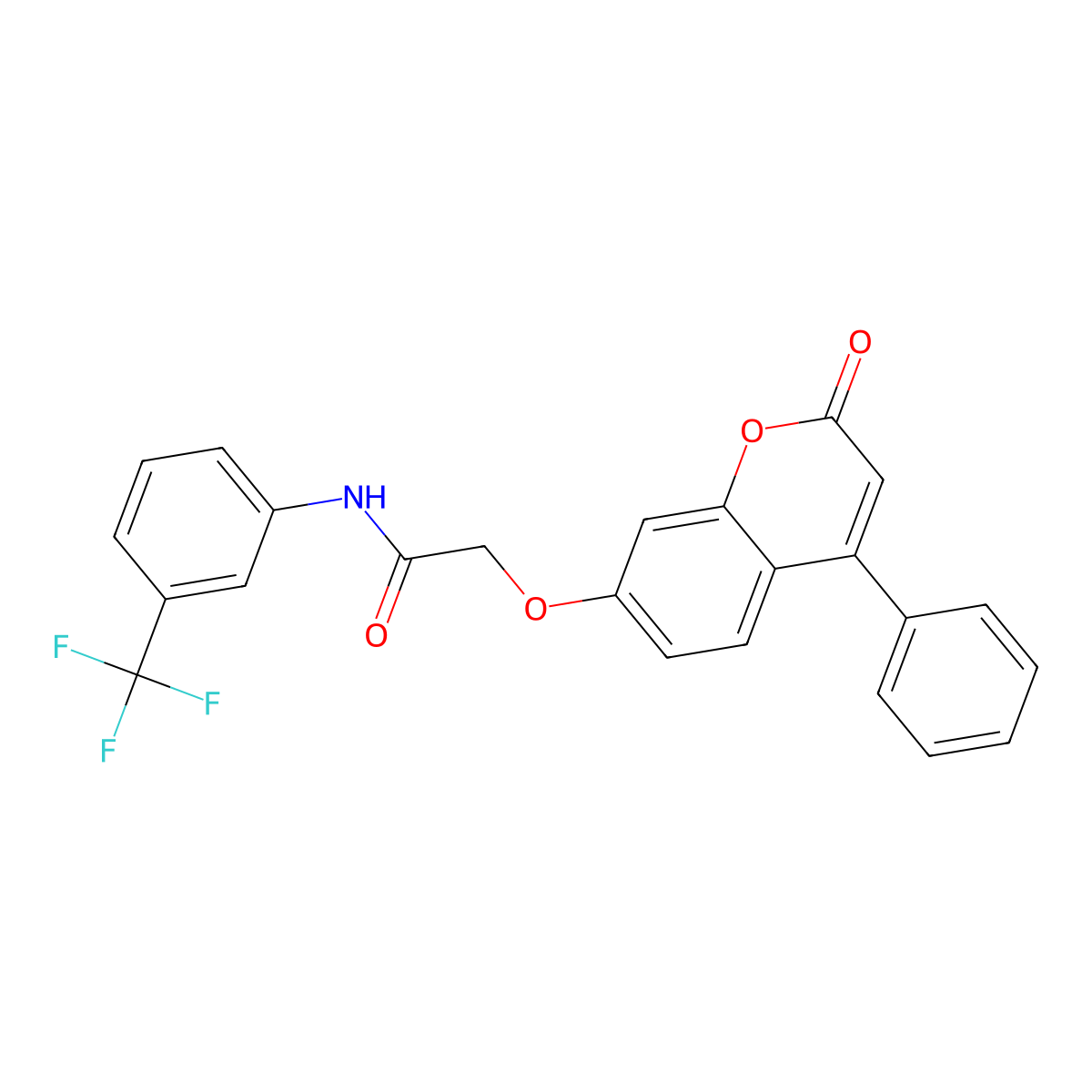 2-[(2-oxo-4-phenyl-2H-chromen-7-yl)oxy]-N-[3-(trifluoromethyl)phenyl]acetamide molecular structure, CAS 438023-95-1