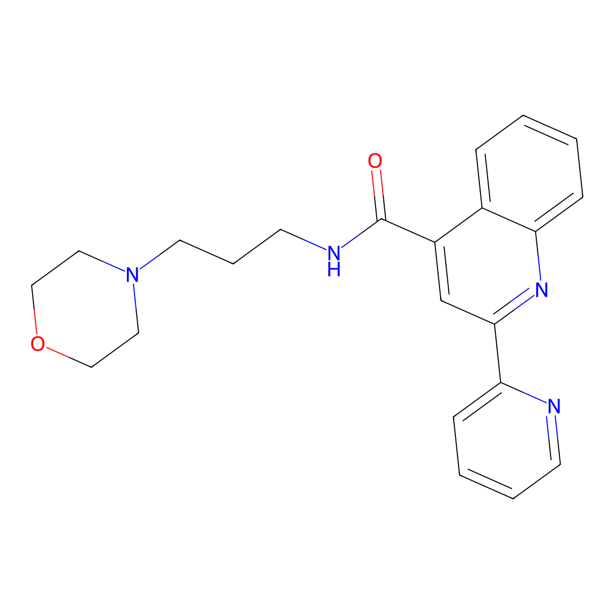 N-(3-morpholin-4-ylpropyl)-2-pyridin-2-ylquinoline-4-carboxamide molecular structure, CAS 438025-42-4