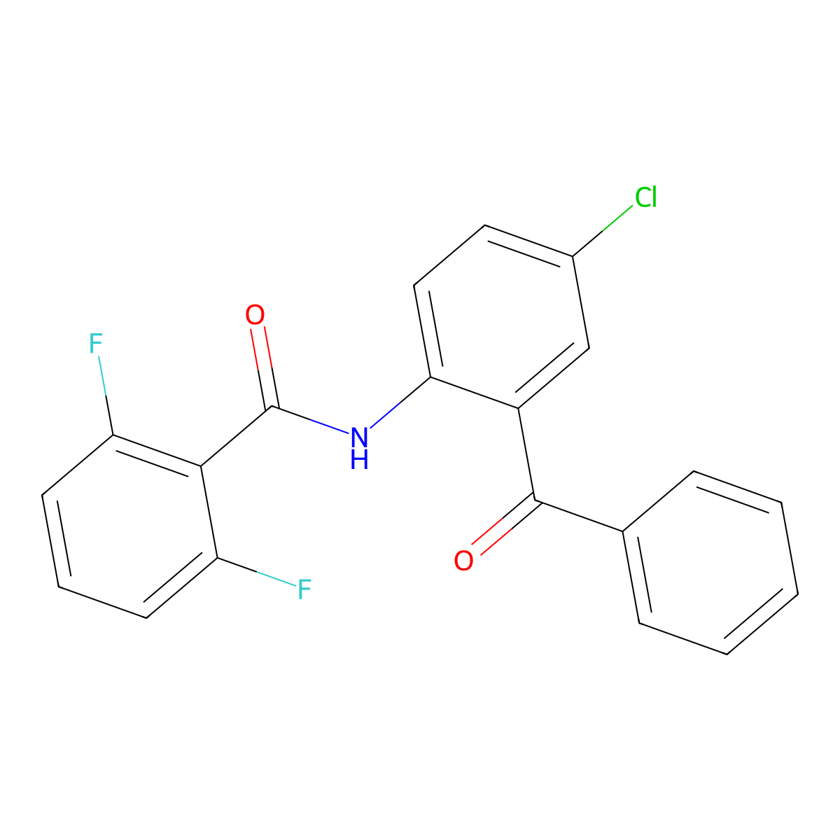 N-(2-benzoyl-4-chlorophenyl)-2,6-difluorobenzamide molecular structure, CAS 438025-82-2
