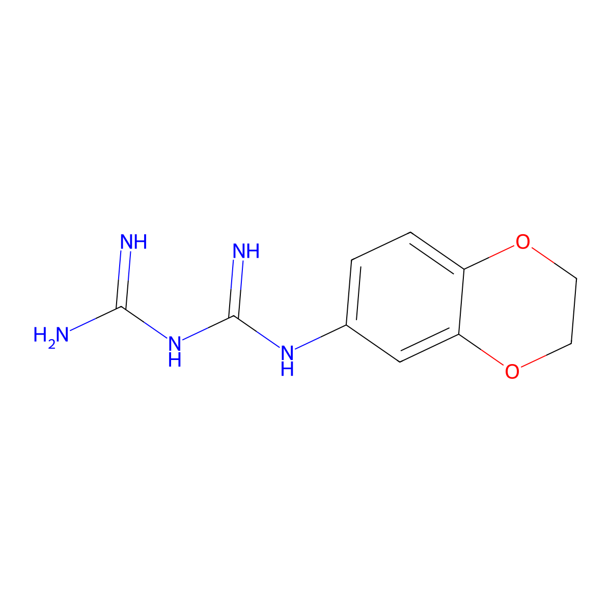 N-2,3-dihydro-1,4-benzodioxin-6-ylimidodicarbonimidic diamide molecular structure, CAS 438025-96-8