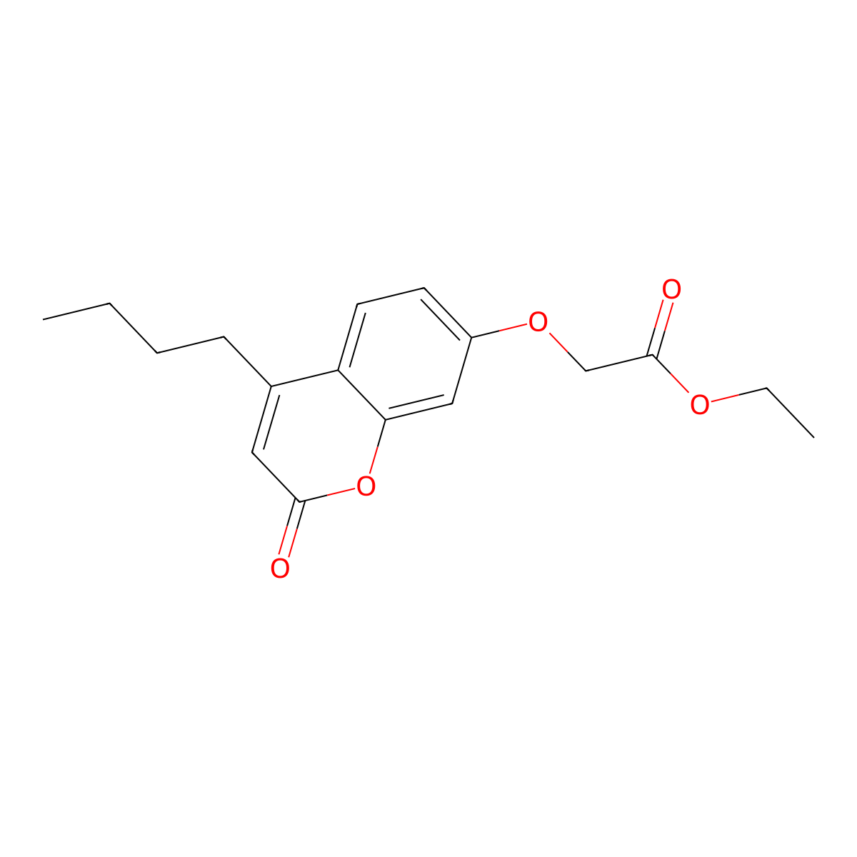 Ethyl 2-(4-butyl-2-oxochromen-7-yl)oxyacetate molecular structure, CAS 438027-68-0