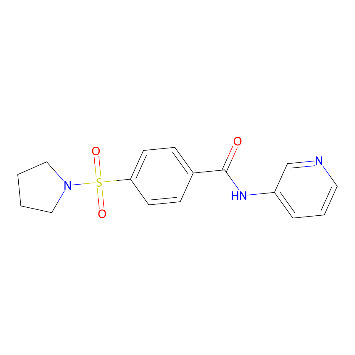N-pyridin-3-yl-4-pyrrolidin-1-ylsulfonylbenzamide molecular structure, CAS 438028-65-0