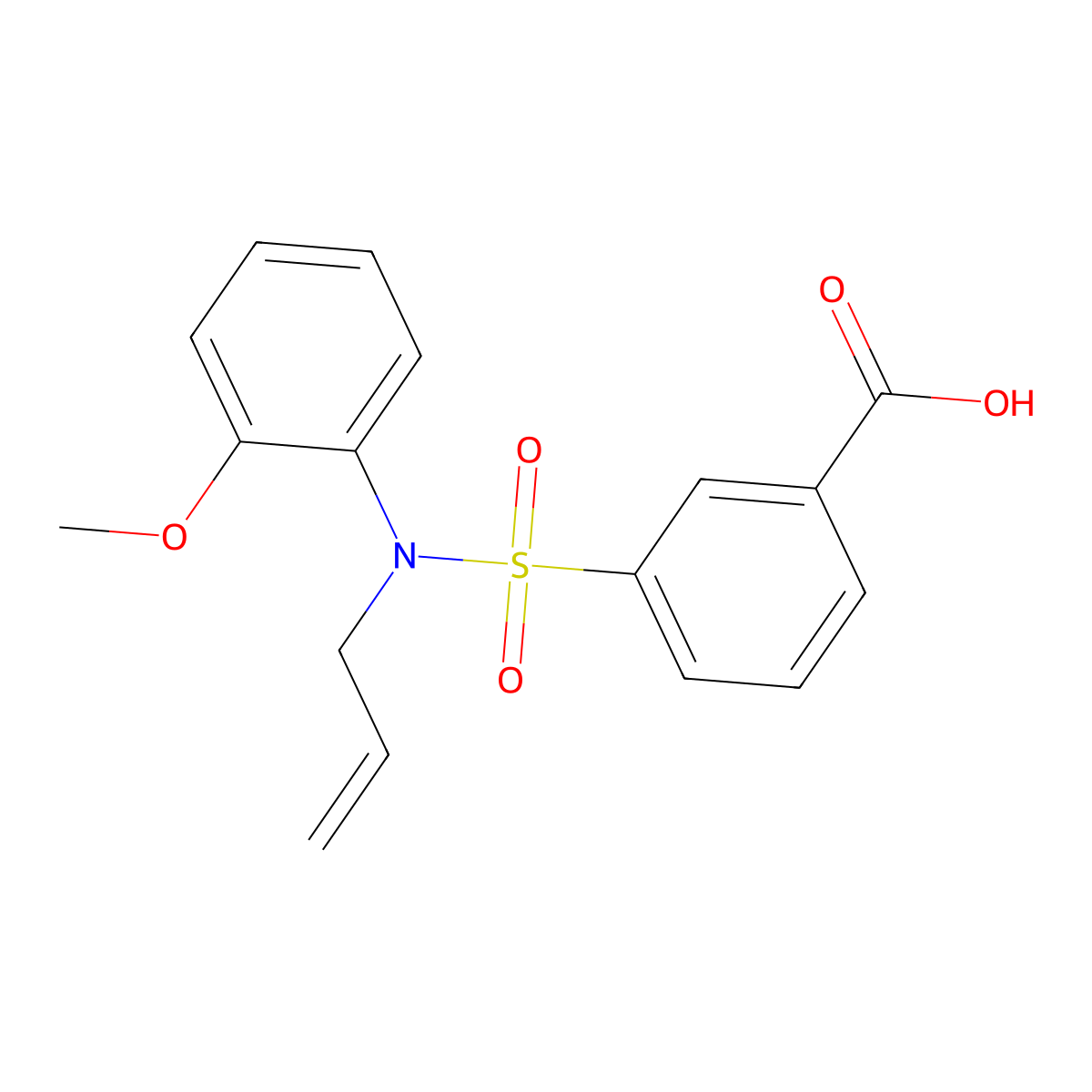 3-[(2-Methoxyphenyl)(prop-2-EN-1-YL)sulfamoyl]benzoic acid molecular structure, CAS 438029-15-3