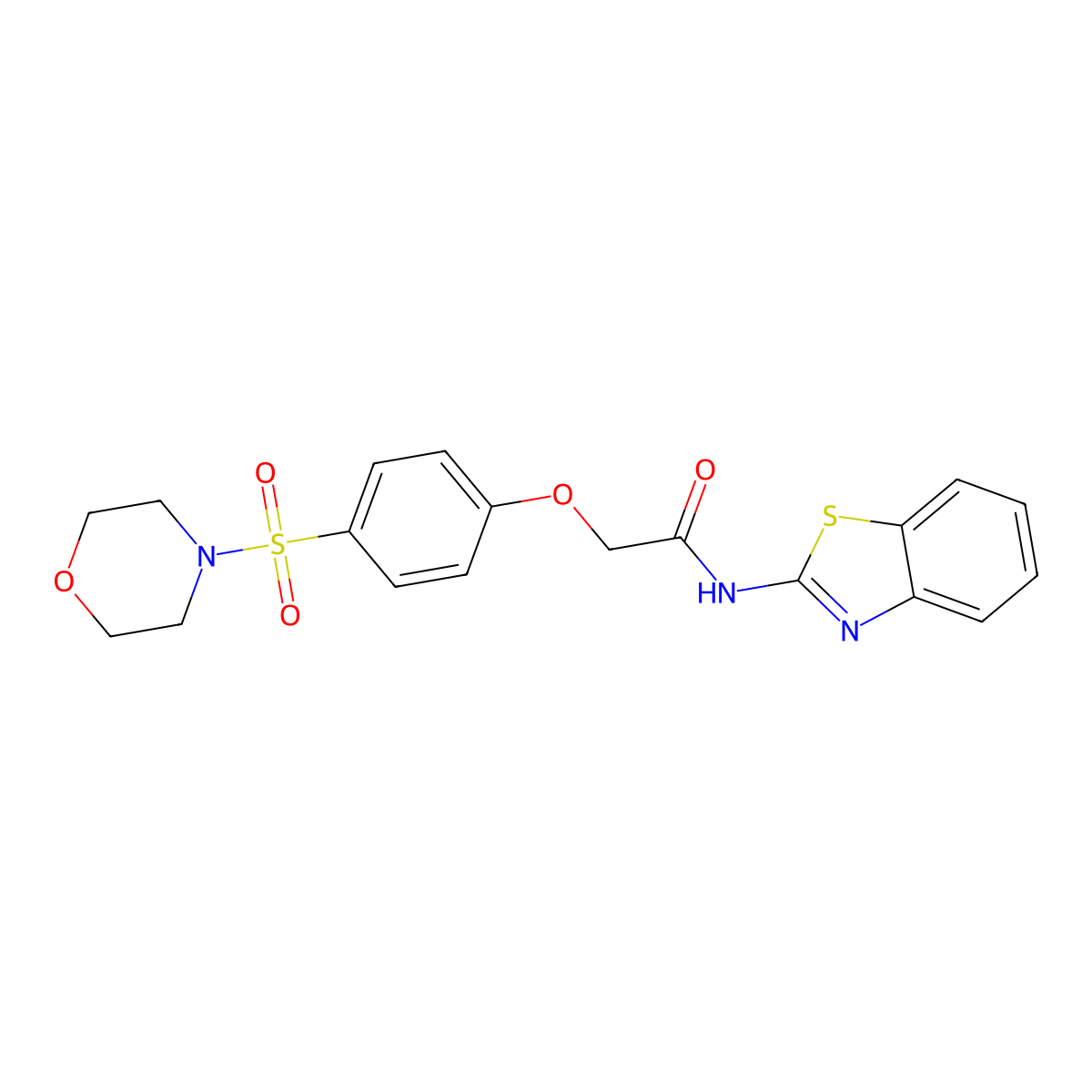 N-(1,3-benzothiazol-2-yl)-2-[4-(morpholine-4-sulfonyl)phenoxy]acetamide molecular structure, CAS 438029-50-6