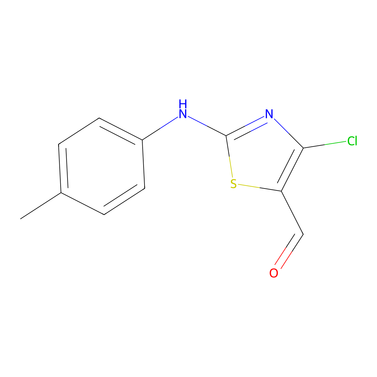 4-Chloro-2-[(4-methylphenyl)amino]-1,3-thiazole-5-carbaldehyde molecular structure, CAS 438029-51-7