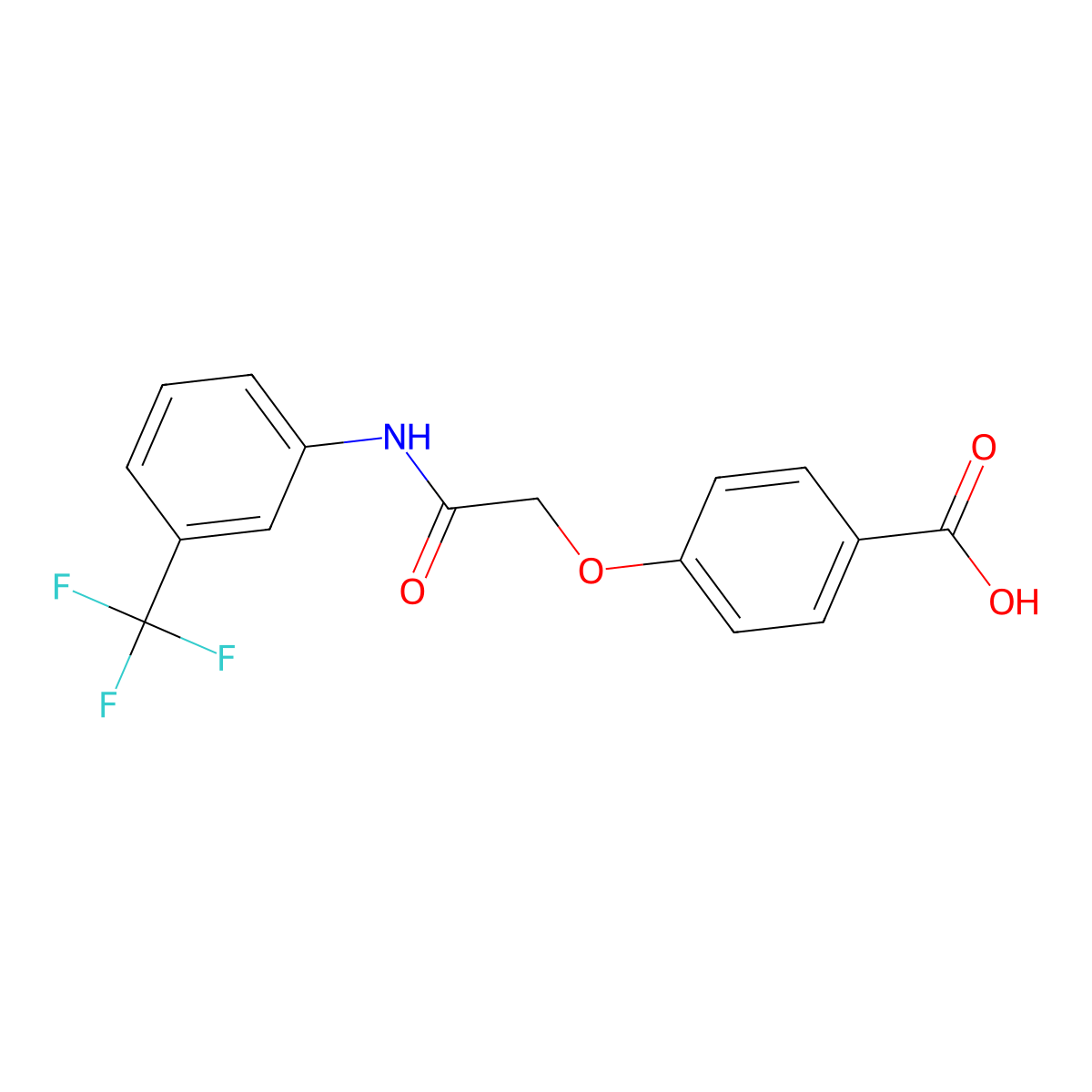 4-({[3-(Trifluoromethyl)phenyl]carbamoyl}methoxy)benzoic acid molecular structure, CAS 438029-90-4