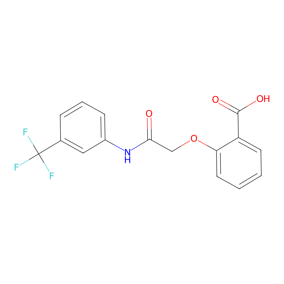 2-({[3-(Trifluoromethyl)phenyl]carbamoyl}methoxy)benzoic acid molecular structure, CAS 438029-98-2