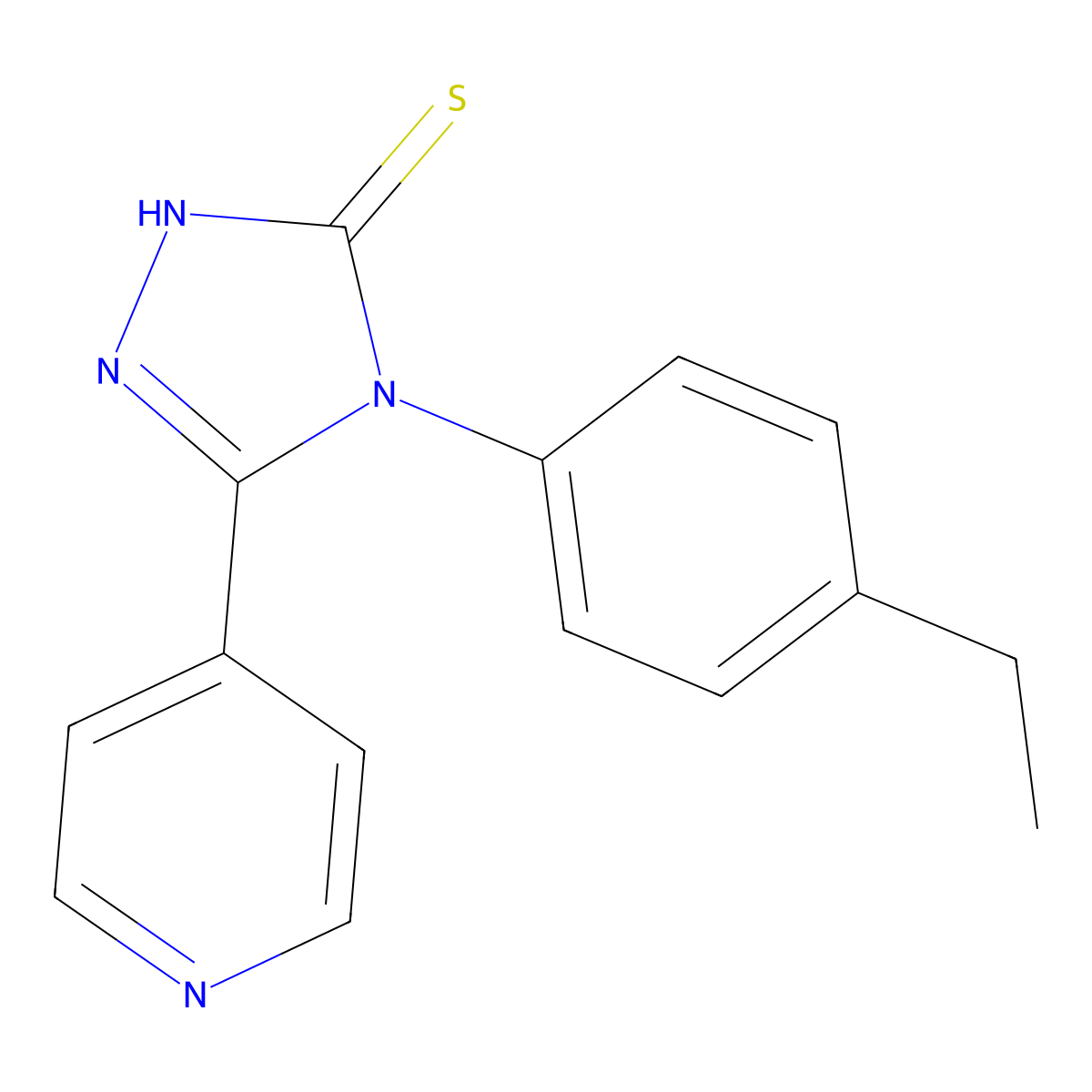 4-(4-ethylphenyl)-5-(pyridin-4-yl)-4H-1,2,4-triazole-3-thiol molecular structure, CAS 438030-02-5