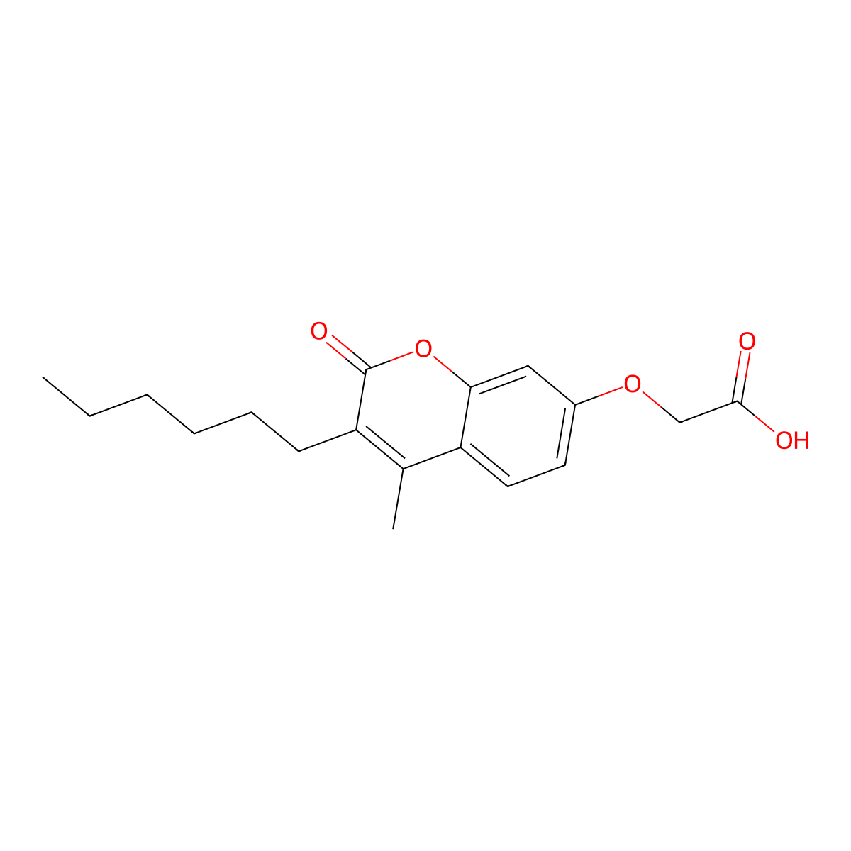 [(3-hexyl-4-methyl-2-oxo-2H-chromen-7-yl)oxy]acetic acid molecular structure, CAS 438030-04-7
