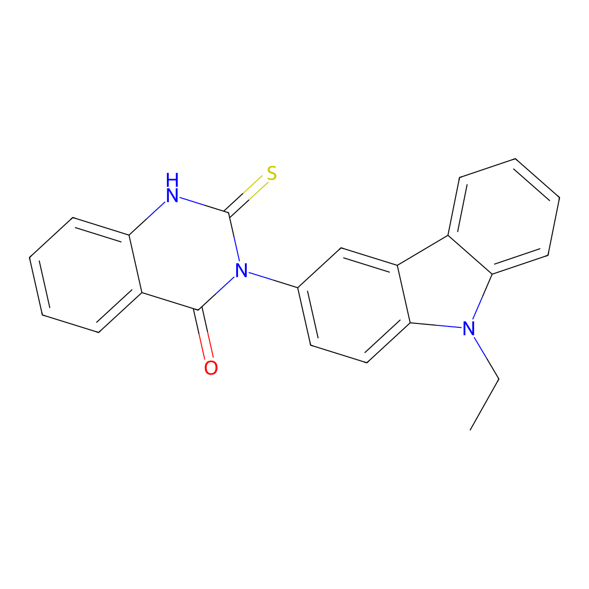 3-(9-ethyl-9H-carbazol-3-yl)-2-sulfanyl-3,4-dihydroquinazolin-4-one molecular structure, CAS 438030-15-0