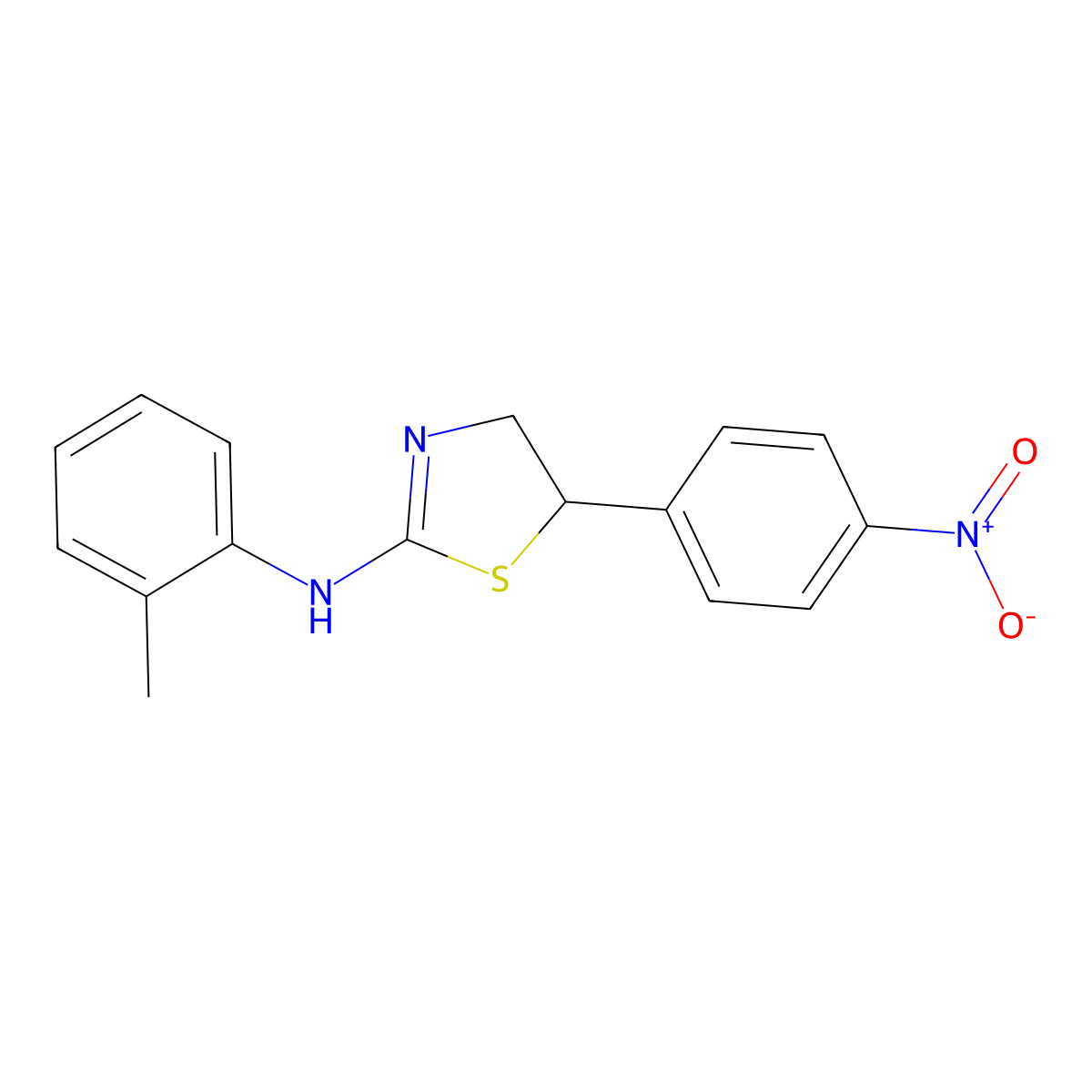 [5-(4-Nitro-phenyl)-4,5-dihydro-thiazol-2-yl]-o-tolyl-amine molecular structure, CAS 438030-43-4