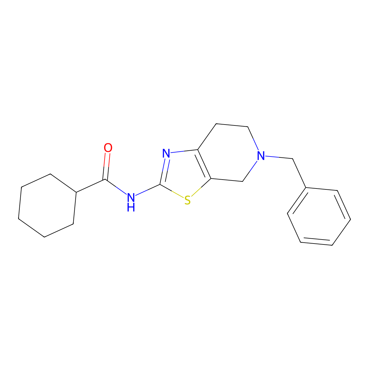 N-[4,5,6,7-Tetrahydro-5-(phenylmethyl)thiazolo[5,4-c]pyridin-2-yl]cyclohexanecarboxamide molecular structure, CAS 438030-49-0