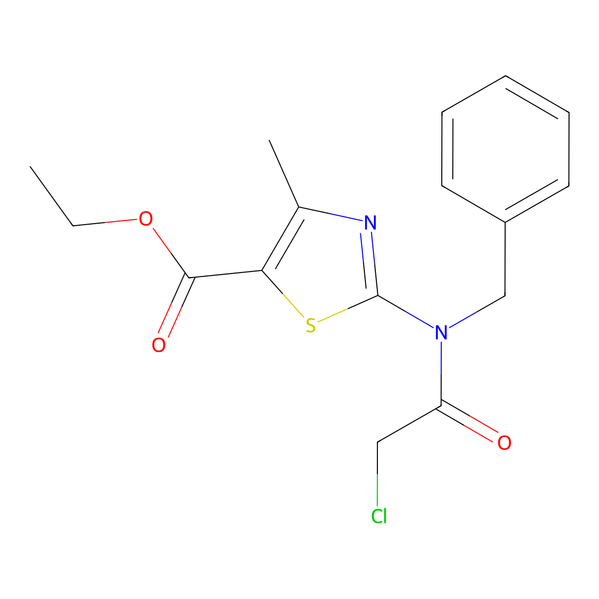 ethyl 2-(N-benzyl-2-chloroacetamido)-4-methyl-1,3-thiazole-5-carboxylate molecular structure, CAS 438030-55-8