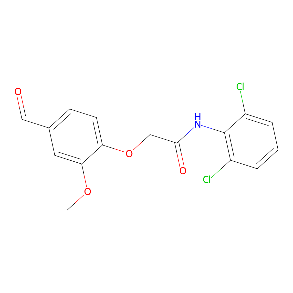N-(2,6-dichlorophenyl)-2-(4-formyl-2-methoxyphenoxy)acetamide molecular structure, CAS 438030-83-2
