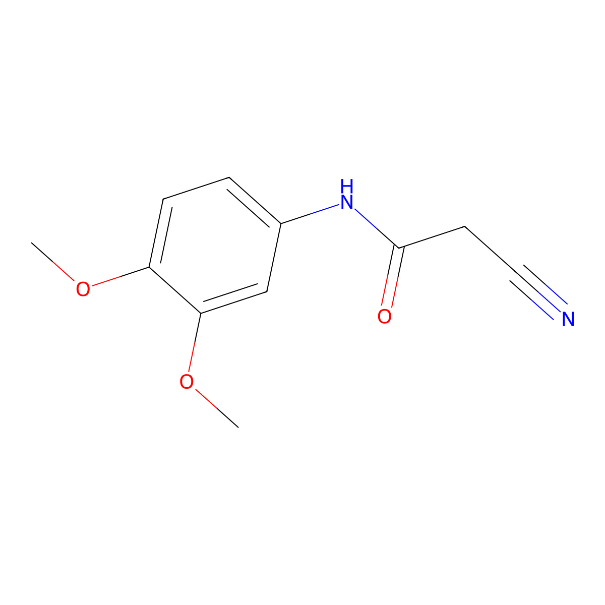 2-cyano-N-(3,4-dimethoxyphenyl)acetamide molecular structure, CAS 438030-91-2