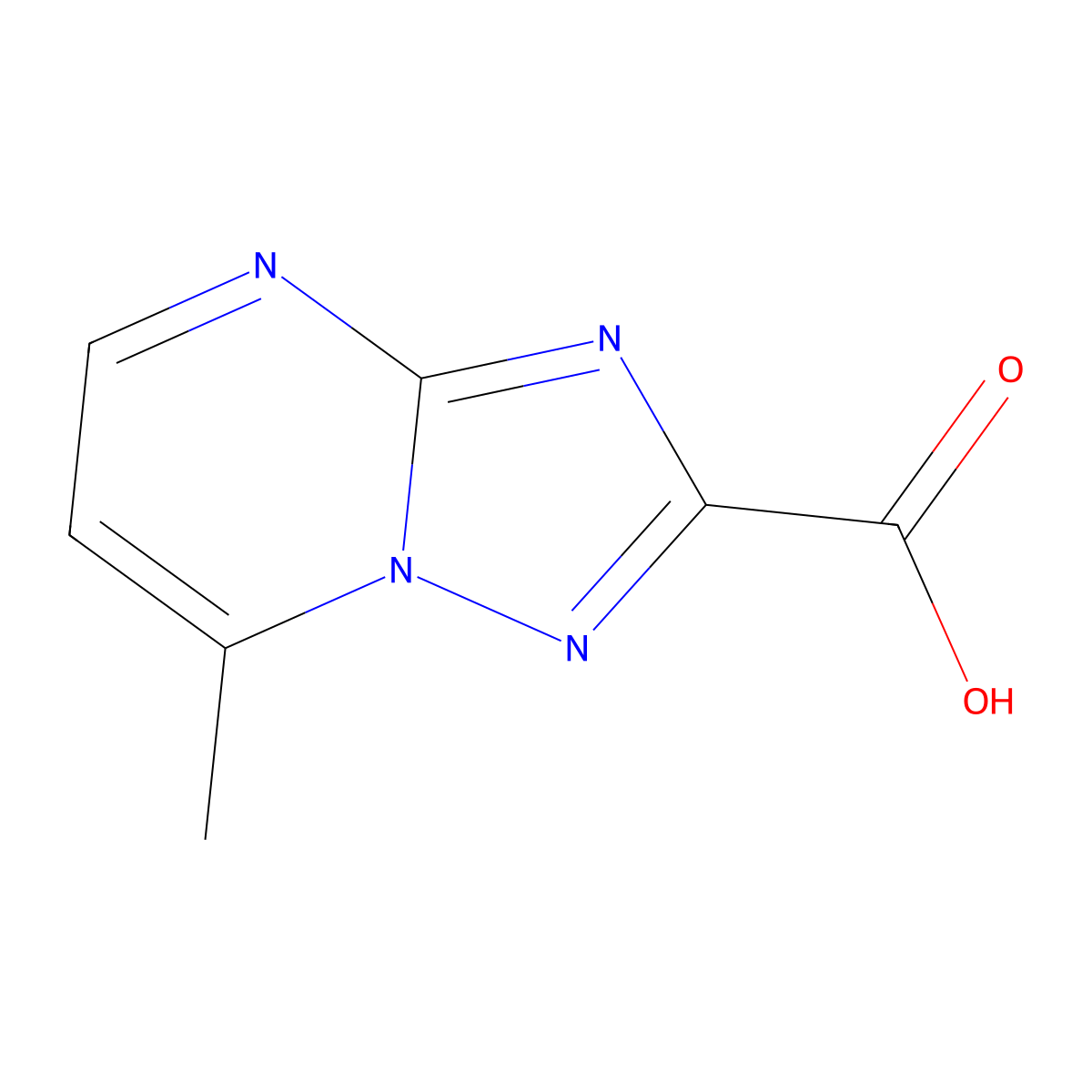 7-Methyl-[1,2,4]triazolo[1,5-a]pyrimidine-2-carboxylic acid molecular structure, CAS 438031-05-1
