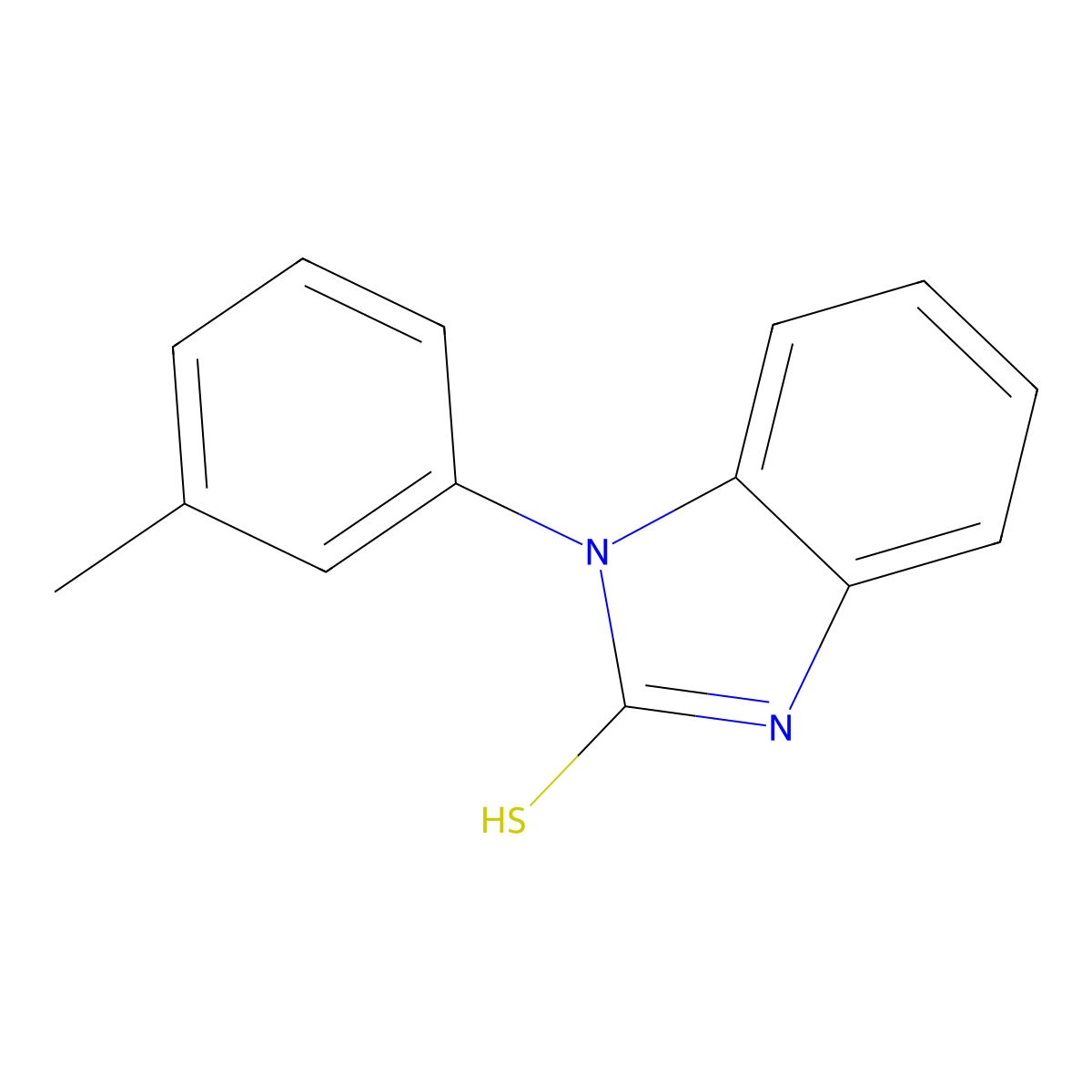 1-(3-methylphenyl)-1H-1,3-benzodiazole-2-thiol molecular structure, CAS 438031-49-3