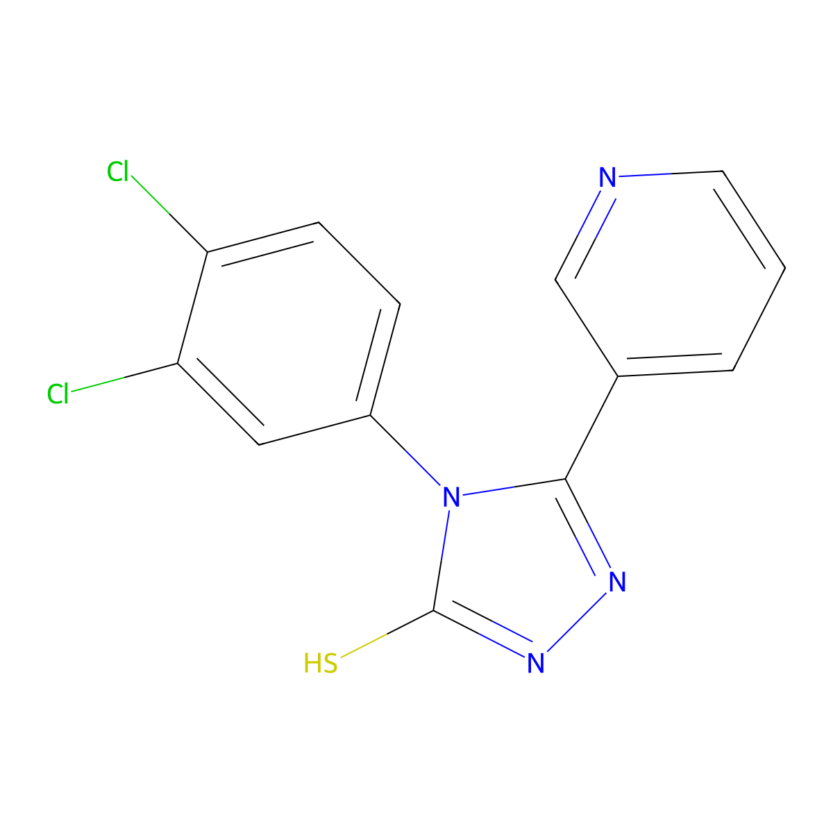 4-(3,4-dichlorophenyl)-5-(pyridin-3-yl)-4H-1,2,4-triazole-3-thiol molecular structure, CAS 438031-57-3