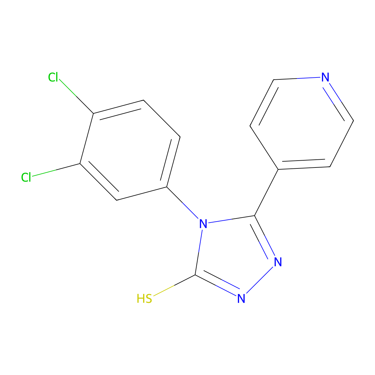 4-(3,4-dichlorophenyl)-5-(pyridin-4-yl)-4H-1,2,4-triazole-3-thiol molecular structure, CAS 438031-61-9