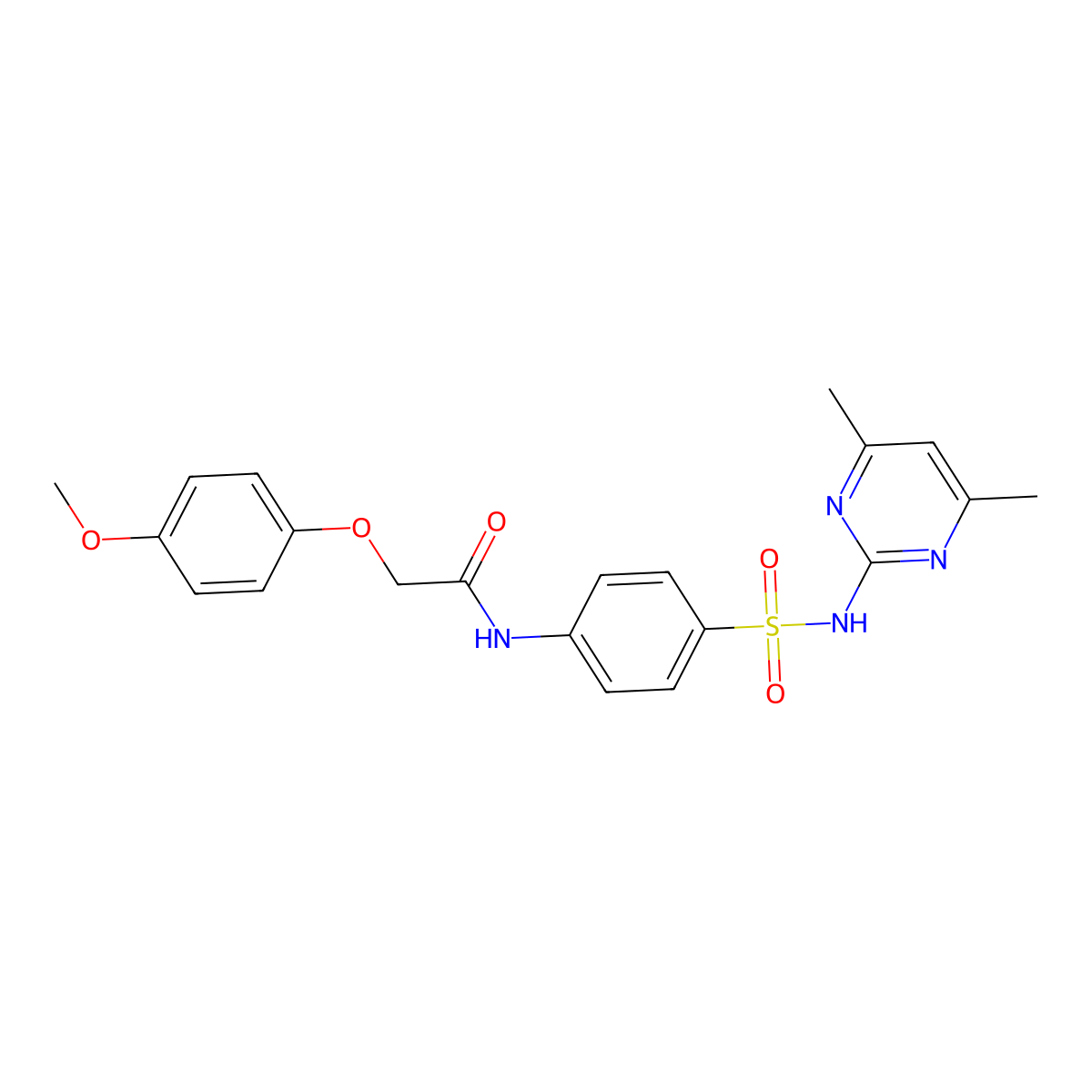 N-{4-[(4,6-dimethylpyrimidin-2-yl)sulfamoyl]phenyl}-2-(4-methoxyphenoxy)acetamide molecular structure, CAS 438031-68-6