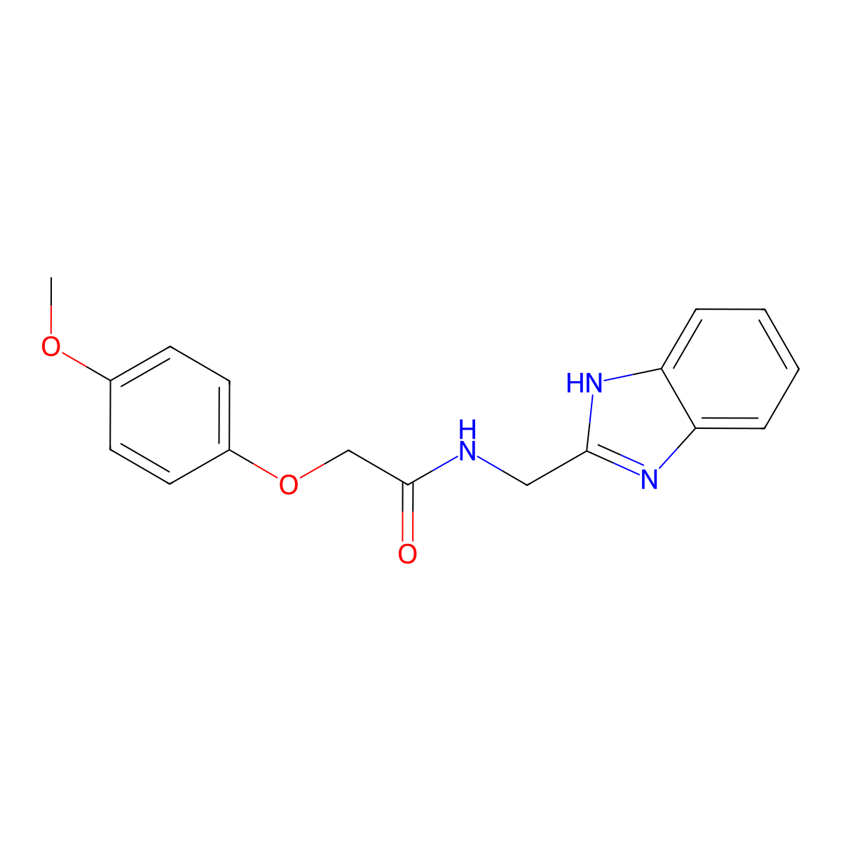 N-(1H-benzimidazol-2-ylmethyl)-2-(4-methoxyphenoxy)acetamide molecular structure, CAS 438031-72-2